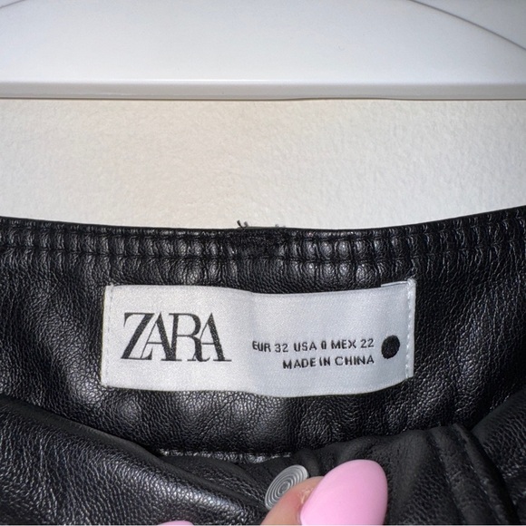 Zara The Marine Straight Faux Leather Pants US Size O - Picture 8 of 9